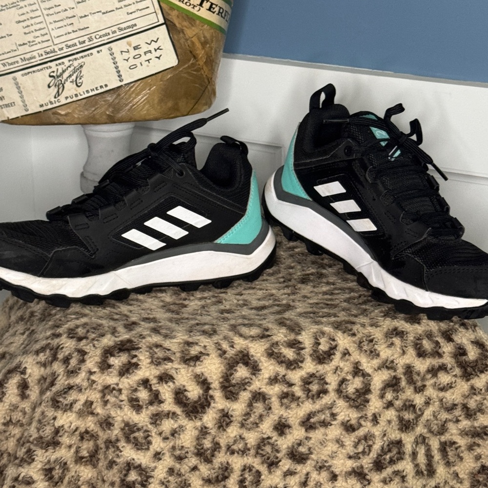 Adidas Terrex Agravic TR Womens 7 Trail Hiking Shoes Black Aqua